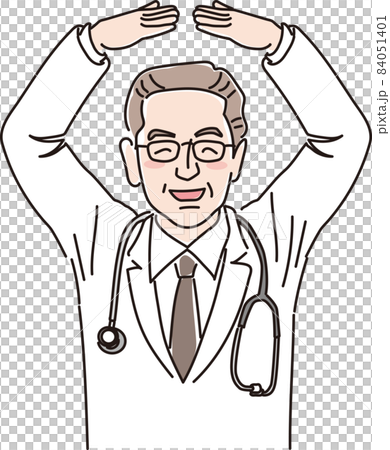 年配の男性医師_カラー 84051401