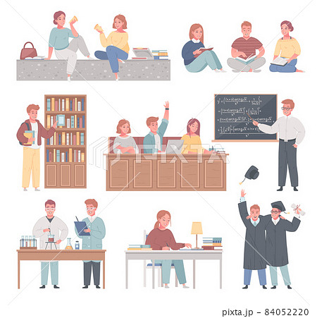 College University Cartoon Set 84052220