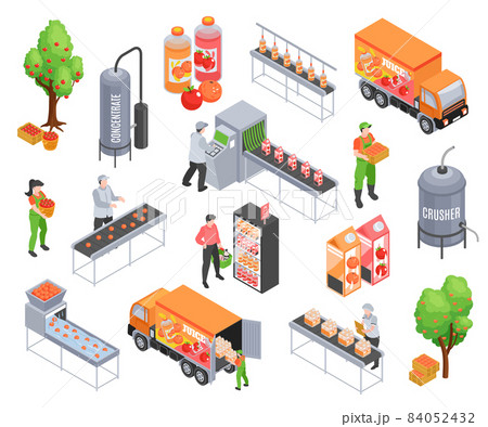 Juice Production Icon Set 84052432