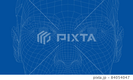 Wireframe portrait of a young beautiful girl 84054047