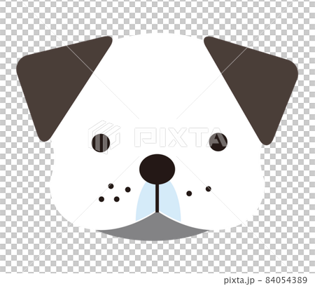 シンプルな犬の顔のイラスト素材