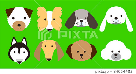 シンプルな犬の顔セットのイラスト素材