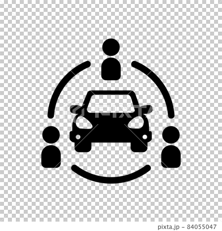 カーシェア・ライドシェア・相乗り ベクターアイコンイラスト 84055047