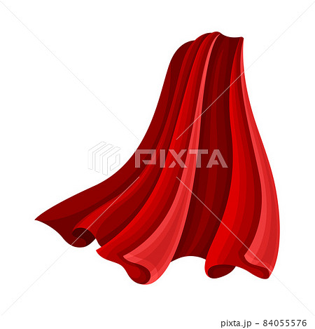 Red Cloak or Cape as Loose Silk Garment Worn Over Clothing Vector Illustration 84055576