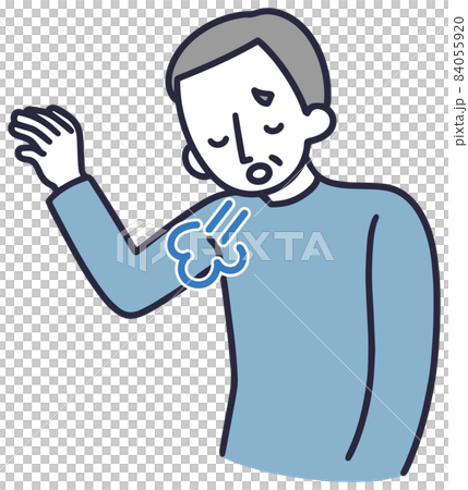 息苦しい　疲労　男性　シンプルイラスト 84055920
