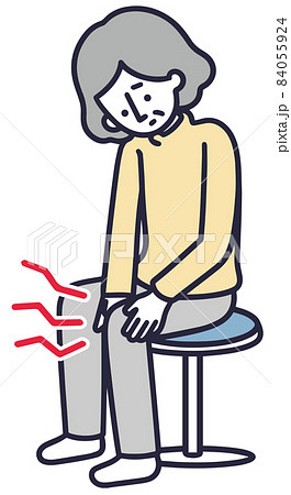 膝が痛い シニア女性 シンプルイラスト 膝が痛い シニア女性 シンプルイラスト 84055924