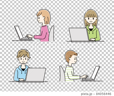 PC female male set smile PC female male set smile 84056446