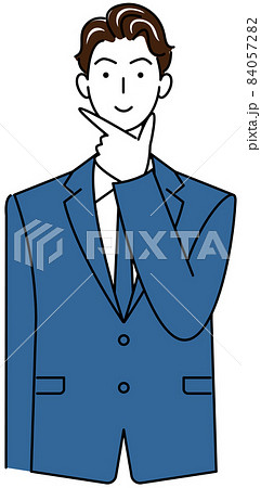 前向きに解決策を考えているスーツ姿の可愛いい男性 イラスト ベクター 前向きに解決策を考えているスーツ姿の可愛いい男性 イラスト ベクター 84057282