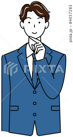 前向きに解決策を考えているスーツ姿の可愛いい男性 イラスト ベクター 前向きに解決策を考えているスーツ姿の可愛いい男性 イラスト ベクター 84057283
