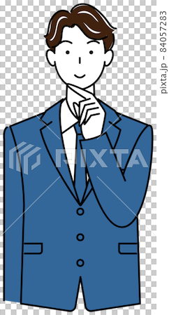 前向きに解決策を考えているスーツ姿の可愛いい男性 イラスト ベクター 前向きに解決策を考えているスーツ姿の可愛いい男性 イラスト ベクター 84057283