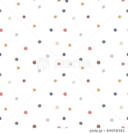 Beautiful seamless pattern with cute hand drawn watercolor colorful dots. Stock illustration. Beautiful seamless pattern with cute hand drawn watercolor colorful dots. Stock illustration. 84058381