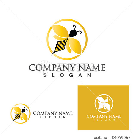 Honeycomb bee logo and symbol eps 84059068