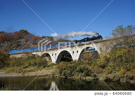 SL銀河 秋の達曽部川橋梁 SL銀河 秋の達曽部川橋梁 84060680