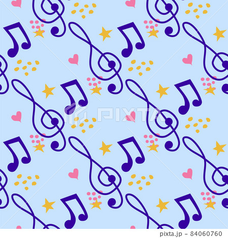Abstract music notes seamless pattern background. musical illustration melody decoration. 84060760