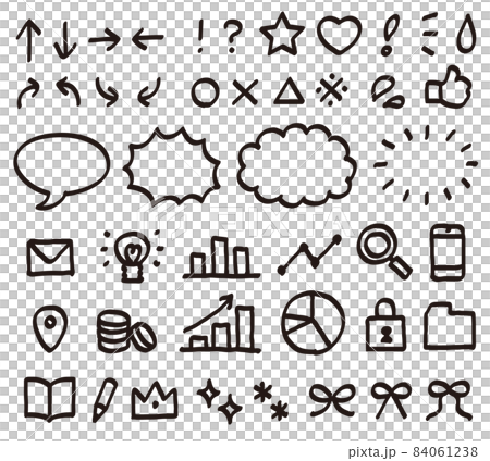 Hand drawn style vector icon set 84061238