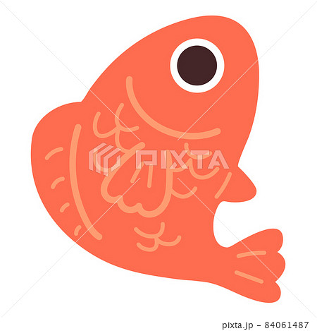 シンプルで可愛い鯛のイラスト 主線なしのイラスト素材