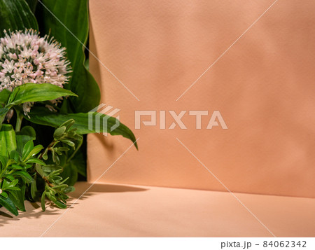 Floral improvised scene for advertising products. Floral improvised scene for advertising products. 84062342