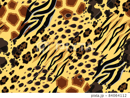 Seamless pattern with decorative animal print. African savannah fauna stylized ornament, fur texture. Seamless pattern with decorative animal print. African savannah fauna stylized ornament, fur texture. 84064112
