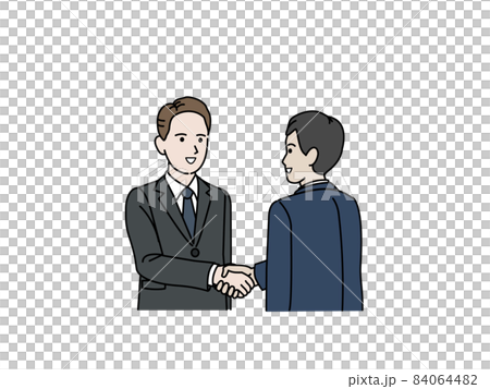 白人と握手をする日本のビジネスマン　アメリカ人　イギリス人　外国人　渡米　来日　ビジネス 84064482