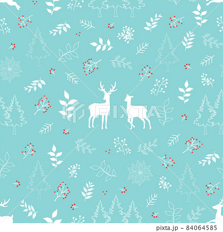 Winter holiday seamless pattern on blue background for Christmas or new year decorative 84064585