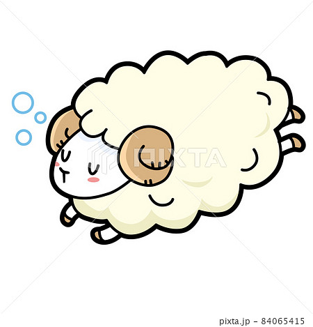 睡眠する羊イラストのイラスト素材
