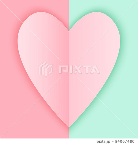 pink folded heart in paper cut for love concept pink folded heart in paper cut for love concept 84067480