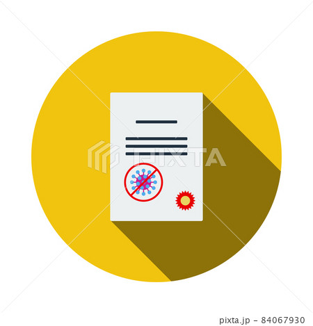 No Coronavirus Certificate Icon 84067930