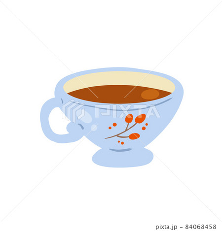Funny Cup of tea or coffee. Cute cozy drawing. Funny Cup of tea or coffee. Cute cozy drawing. 84068458