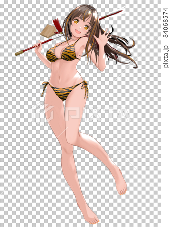 Swimsuit girls who visit the tiger year for the Stock