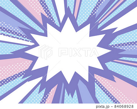 アメコミ風のフレーム素材 集中線 ギザギザ 紫のイラスト素材