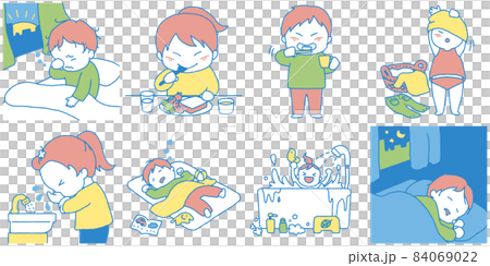 描繪孩子日常生活的插圖集 84069022