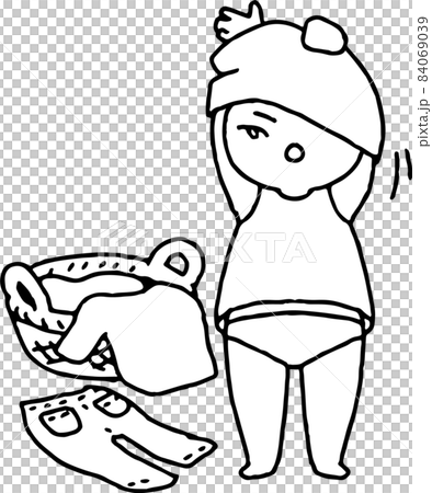 一個孩子換衣服的插圖 84069039