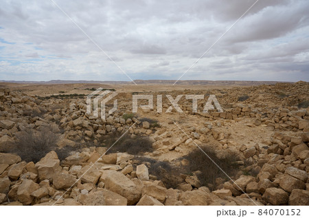 ruins of an ancient Nabatean city in the northern Negev 84070152