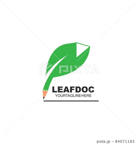 leaf document writer app icon vector concept design 84071183
