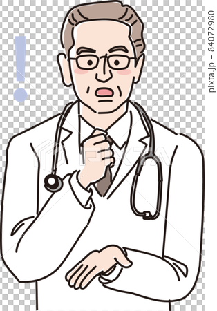 年配の男性医師_思いつく 84072980