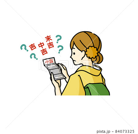 おみくじの運勢の順番が分からない女性 おみくじの運勢の順番が分からない女性 84073325