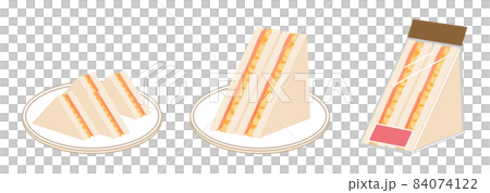 Ham egg sandwich set triangle - Stock Illustration [84074122] - PIXTA