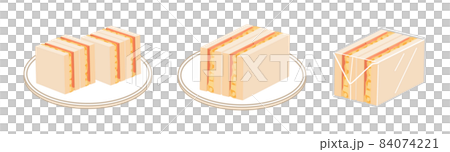 Ham egg sandwich set square 84074221