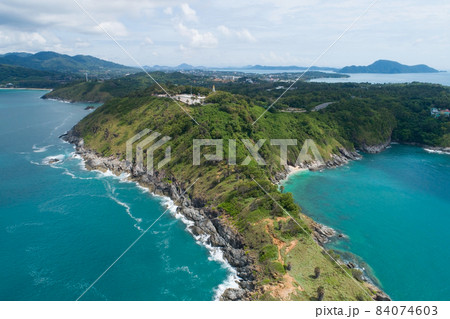 Nature seashore view of Laem promthep cape Beautiful scenery andaman sea in summer sunny day Amazing landscape in phuket thailand Beautiful travel background 84074603