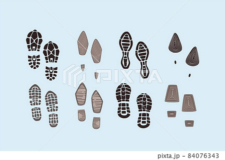 Footprints and various soles concept 84076343
