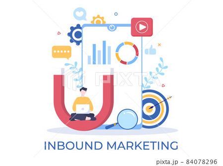 Inbound Marketing Business Vector Illustration with Magnet Design to Attract Customers Offline or Online for Web or Poster Inbound Marketing Business Vector Illustration with Magnet Design to Attract Customers Offline or Online for Web or Poster 84078296