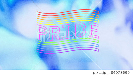 Image of pride and flag over blue background 84078699