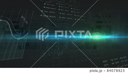 Stock market and statistical data processing against empty office in background 84078923