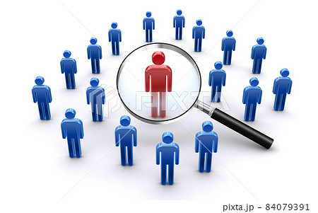 虫眼鏡で人型アイコンを検索する。人事の採用イメージ 84079391