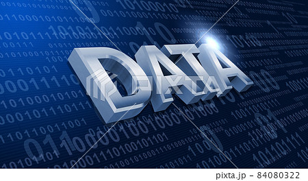 ビッグデータのコンセプトイメージ、バイナリーデータとDATAロゴ 84080322