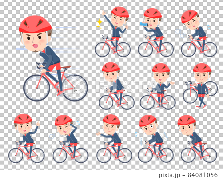 一組穿運動服騎公路車的中年男子 84081056