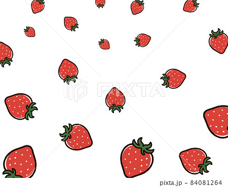 ポップなイチゴ柄背景素材のイラスト素材