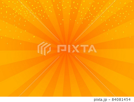 イラスト素材: 金色の紙吹雪とオレンジ色の集中線　背景　広告用　セール　ハロウィン 84081454