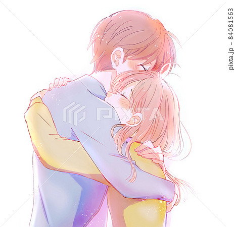 Couple Happily Hugging Each Other Stock Illustration