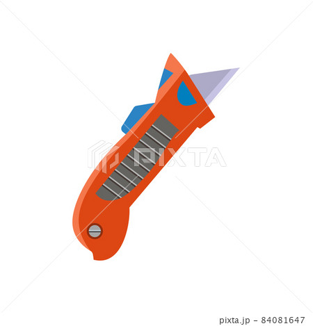 Cutter knife, flat vector illustration isolated on white background. Cutter knife, flat vector illustration isolated on white background. 84081647
